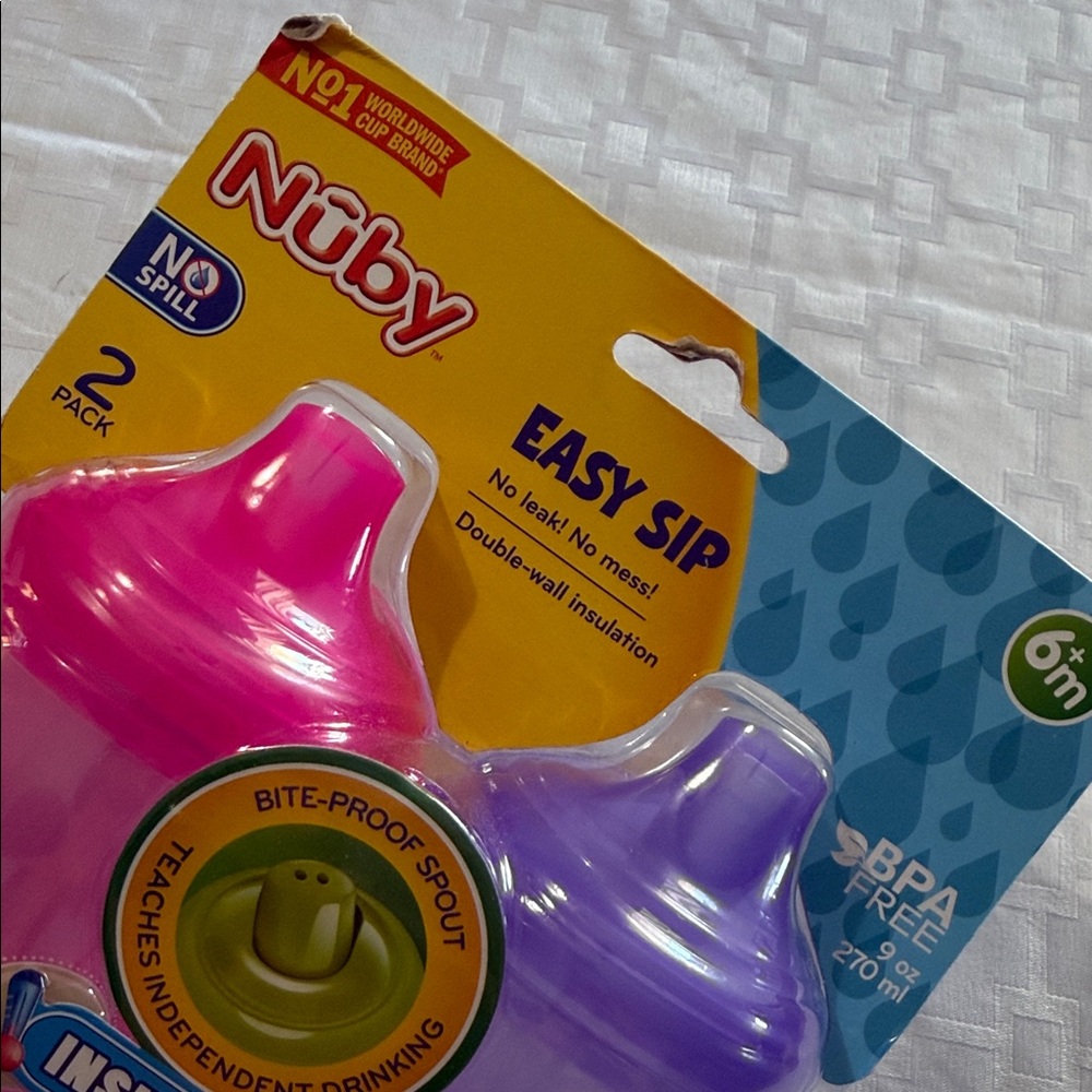Nuby Easy Sip Insulated Kids Cups - Pink and Purple - Picture 3 of 4